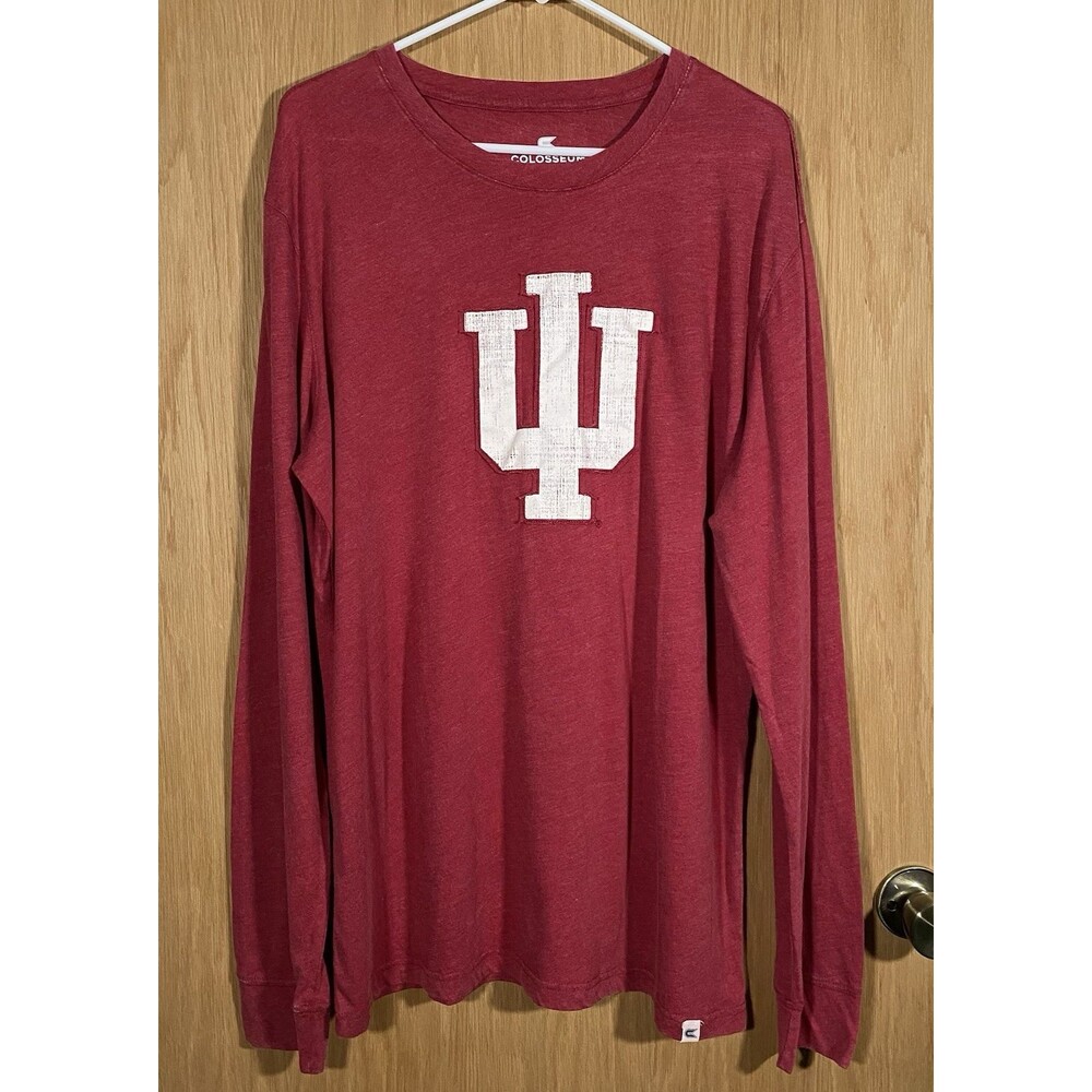Indiana University IU Hoosiers Red Long Sleeve T-Shirt Men's Sz 2XL Brand New